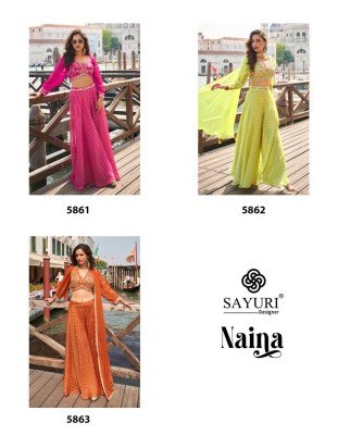 Sayuri Naina Premium Jacquard Silk Fabric Set     Latest Trend Stylish Embroidered Silk Blouse with Hand Embellished Details  Pure Viscose Plazzo And  kurtis catalogs