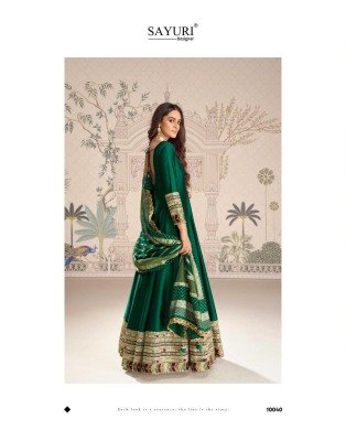 Sayuri Roshni Premium Silk Viscose Jacquard Gown with Embroidered Dupatta free size Wholesale Festive Wear readymade suit catalogs