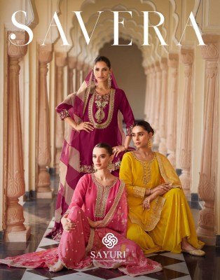 Sayuri Savera Premium Chinon Silk Sharara Set with Embroidery 