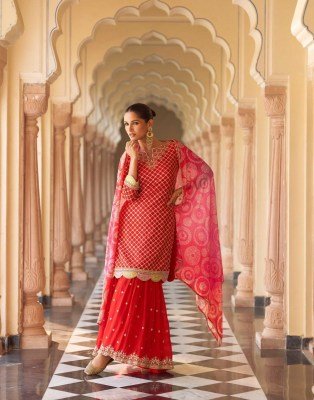 Sayuri Savera Premium Chinon Silk Sharara Set with Embroidery readymade suit catalogs