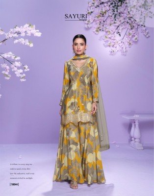 Sayuri Vaani Designer Premium Chinon Silk Heavy Embroidered Suit with Hand Mirror Work  Plazzo And Net Dupatta Wholesale kurtis catalogs