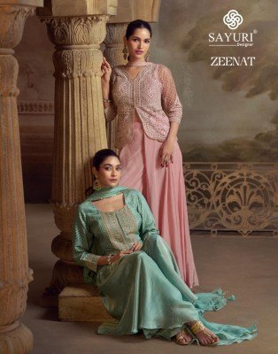 Sayuri Zeenat Designer Embroidered Plazzo Set  Pure Viscose Simar Butti And Premium Real Georgette Net  Mirror Stone Work  Tassels Dupatta Wholesale kurtis catalogs