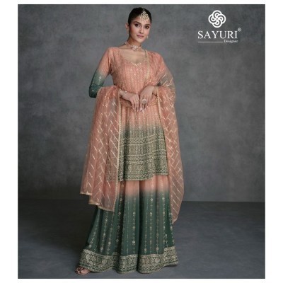 Sayuri designer by Jarokha designer embroidered fancy sharara suit catalogue  fancy sharara suit Catalogs