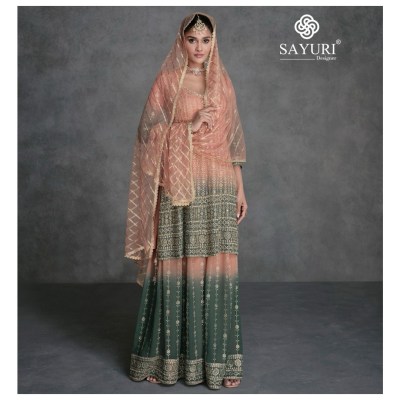 Sayuri designer by Jarokha designer embroidered fancy sharara suit catalogue  fancy sharara suit Catalogs