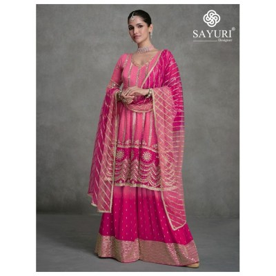 Sayuri designer by Jarokha designer embroidered fancy sharara suit catalogue  fancy sharara suit Catalogs