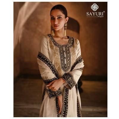 Sayuri designer by Ruhani real georgette premium silk readymade suit catalogue at affordable rate readymade suit catalogs