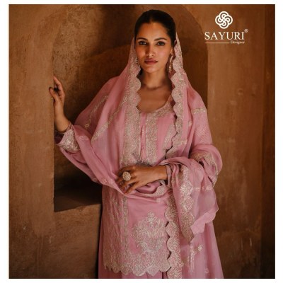 Sayuri designer by Ruhani real georgette premium silk readymade suit catalogue at affordable rate readymade suit catalogs
