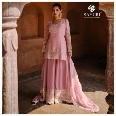 Sayuri designer by Ruhani real georgette premium silk readymade suit catalogue at affordable rate readymade suit catalogs