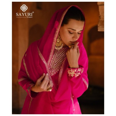 Sayuri designer by Ruhani real georgette premium silk readymade suit catalogue at affordable rate readymade suit catalogs