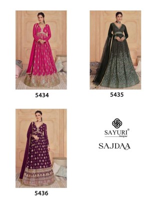 Sayuri designer by Sajdaa real georgette embroidered long fancy gown catalogue at affordable rate gown catalogs