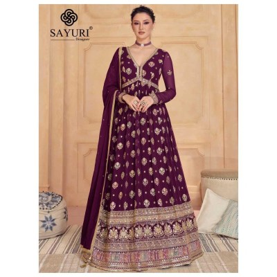 Sayuri designer by Sajdaa real georgette embroidered long fancy gown catalogue at affordable rate gown catalogs