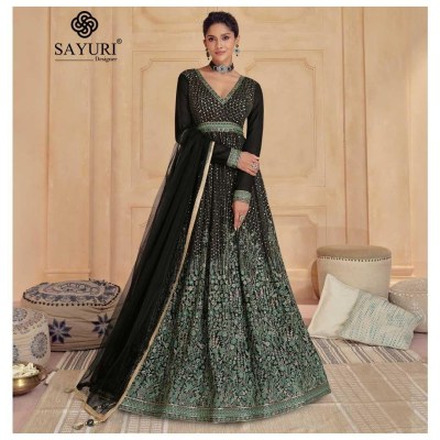 Sayuri designer by Sajdaa real georgette embroidered long fancy gown catalogue at affordable rate gown catalogs
