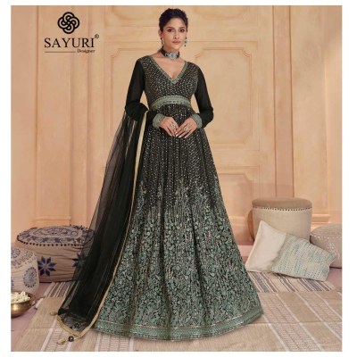 Sayuri designer by Sajdaa real georgette embroidered long fancy gown catalogue at affordable rate gown catalogs