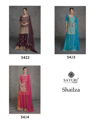 Sayuri designer by Shailza designer real georgette fancy sharara suit catalogue at low rate fancy sharara suit Catalogs