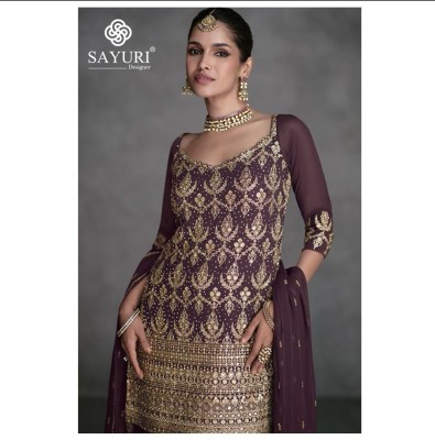 Sayuri designer by Shailza designer real georgette fancy sharara suit catalogue at low rate fancy sharara suit Catalogs