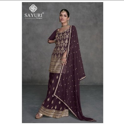 Sayuri designer by Shailza designer real georgette fancy sharara suit catalogue at low rate fancy sharara suit Catalogs