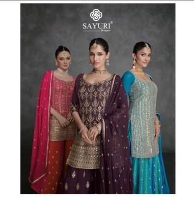 Sayuri designer by Shailza designer real georgette fancy sharara suit catalogue at low rate fancy sharara suit Catalogs