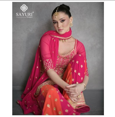 Sayuri designer by Shailza designer real georgette fancy sharara suit catalogue at low rate fancy sharara suit Catalogs