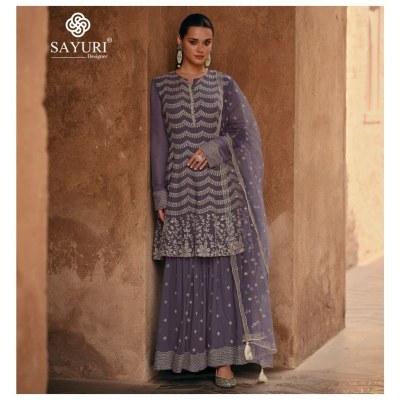 Sayuri designer by Sharmili present real chinon embroidered fancy readymade suit catalogue at affordable rate readymade suit catalogs