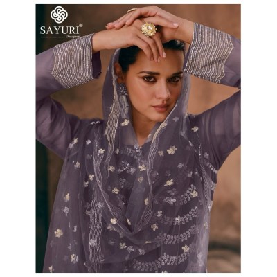 Sayuri designer by Sharmili present real chinon embroidered fancy readymade suit catalogue at affordable rate readymade suit catalogs