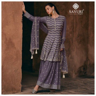 Sayuri designer by Sharmili present real chinon embroidered fancy readymade suit catalogue at affordable rate readymade suit catalogs