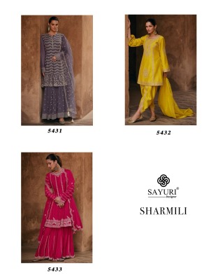Sayuri designer by Sharmili present real chinon embroidered fancy readymade suit catalogue at affordable rate readymade suit catalogs