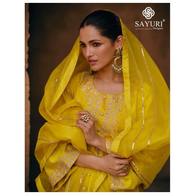 Sayuri designer by Sharmili present real chinon embroidered fancy readymade suit catalogue at affordable rate readymade suit catalogs