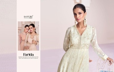 Sayuri designer by farida designer real georgette anarkali suit catalog at wholesale price  readymade suit catalogs