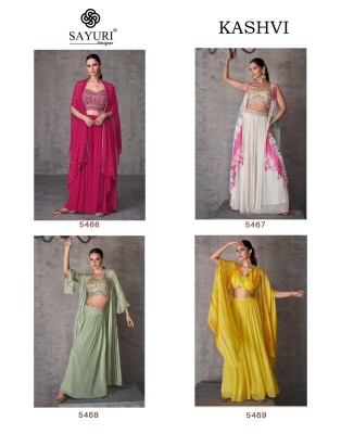 Sayuri designer by kashvi real georgette designer indo western catalogue at low rate readymade suit catalogs