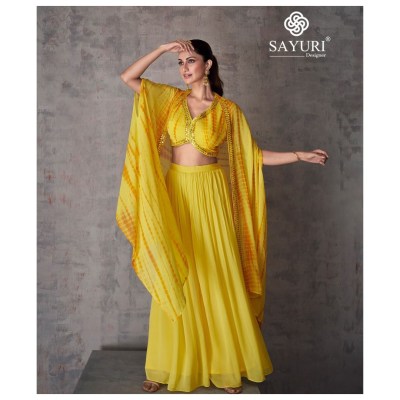 Sayuri designer by kashvi real georgette designer indo western catalogue at low rate readymade suit catalogs