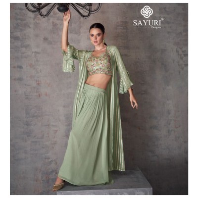 Sayuri designer by kashvi real georgette designer indo western catalogue at low rate readymade suit catalogs