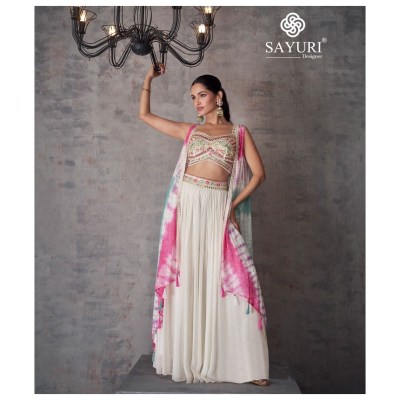 Sayuri designer by kashvi real georgette designer indo western catalogue at low rate readymade suit catalogs
