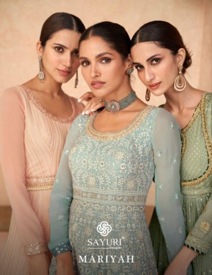 Sayuri designer by mariyah real georgette designer long gown with dupatta catalog at wholesale price gown catalogs