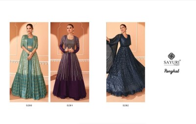 Sayuri designer by panghat chinon silk georgette indo western ready made suit at wholesale price readymade suit catalogs