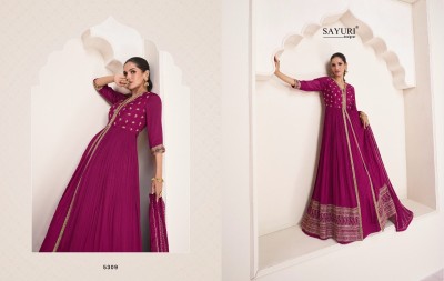 Sayuri designer by polki fancy georgette front and back  readymade suit catalogs