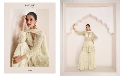 Sayuri designer by polki fancy georgette front and back  readymade suit catalogs