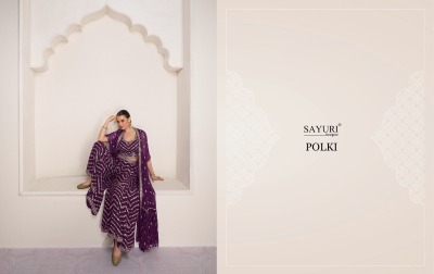Sayuri designer by polki fancy georgette front and back  readymade suit catalogs
