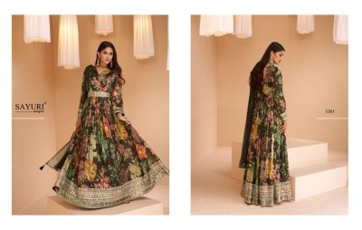 Sayuri designer present Mashooqa real georgette printed gown with dupatta at wholesale rate gown catalogs