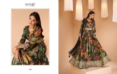 Sayuri designer present Mashooqa real georgette printed gown with dupatta at wholesale rate gown catalogs