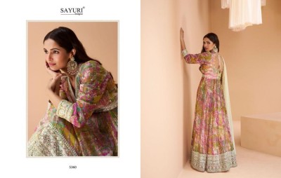Sayuri designer present Mashooqa real georgette printed gown with dupatta at wholesale rate gown catalogs