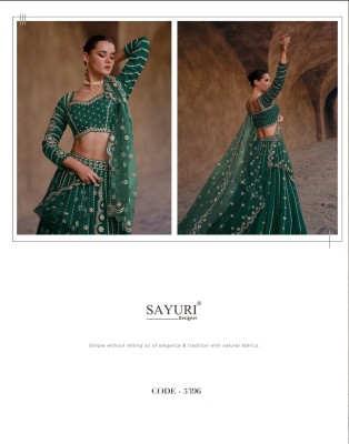 Sayuri designer present Riwayaat real chinon silk front and back embroidered lehenga choli catalogue  lehenga choli catalogs
