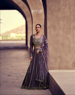 Sayuri designer present Riwayaat real chinon silk front and back embroidered lehenga choli catalogue  lehenga choli catalogs