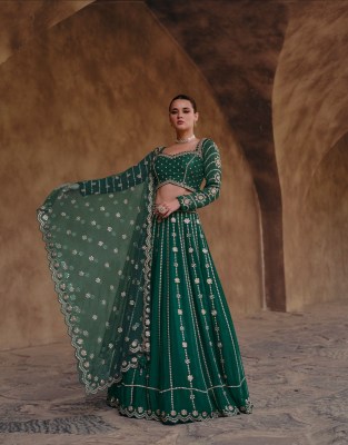 Sayuri designer present Riwayaat real chinon silk front and back embroidered lehenga choli catalogue  lehenga choli catalogs