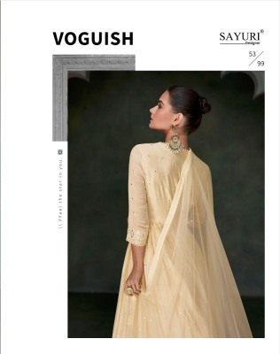 Sayuri designer present Sahiba pure silk front and back embroidered long anarkali dress with dupatta catalogue readymade suit catalogs