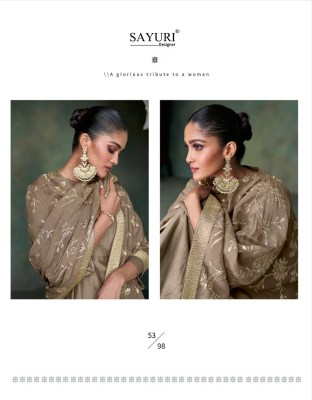 Sayuri designer present Sahiba pure silk front and back embroidered long anarkali dress with dupatta catalogue readymade suit catalogs