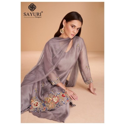 Sayuri designer present chandni exclusive pure organza silk free size sharara suit catalogue at amaviexpo readymade suit catalogs