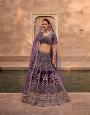 Sayuri designer present heritage bridal  pure viscose lycra crystal with hand work blouse catalogue at wholesale price lehenga choli catalogs