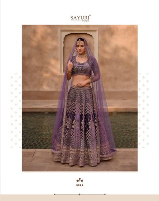 Sayuri designer present heritage bridal  pure viscose lycra crystal with hand work blouse catalogue at wholesale price lehenga choli catalogs