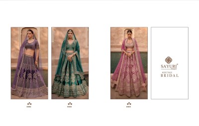 Sayuri designer present heritage bridal  pure viscose lycra crystal with hand work blouse catalogue at wholesale price lehenga choli catalogs