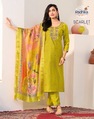 Scarlet vol 2 by Radhika Life style designer top bottom with digital dupatta catalogue  readymade suit catalogs